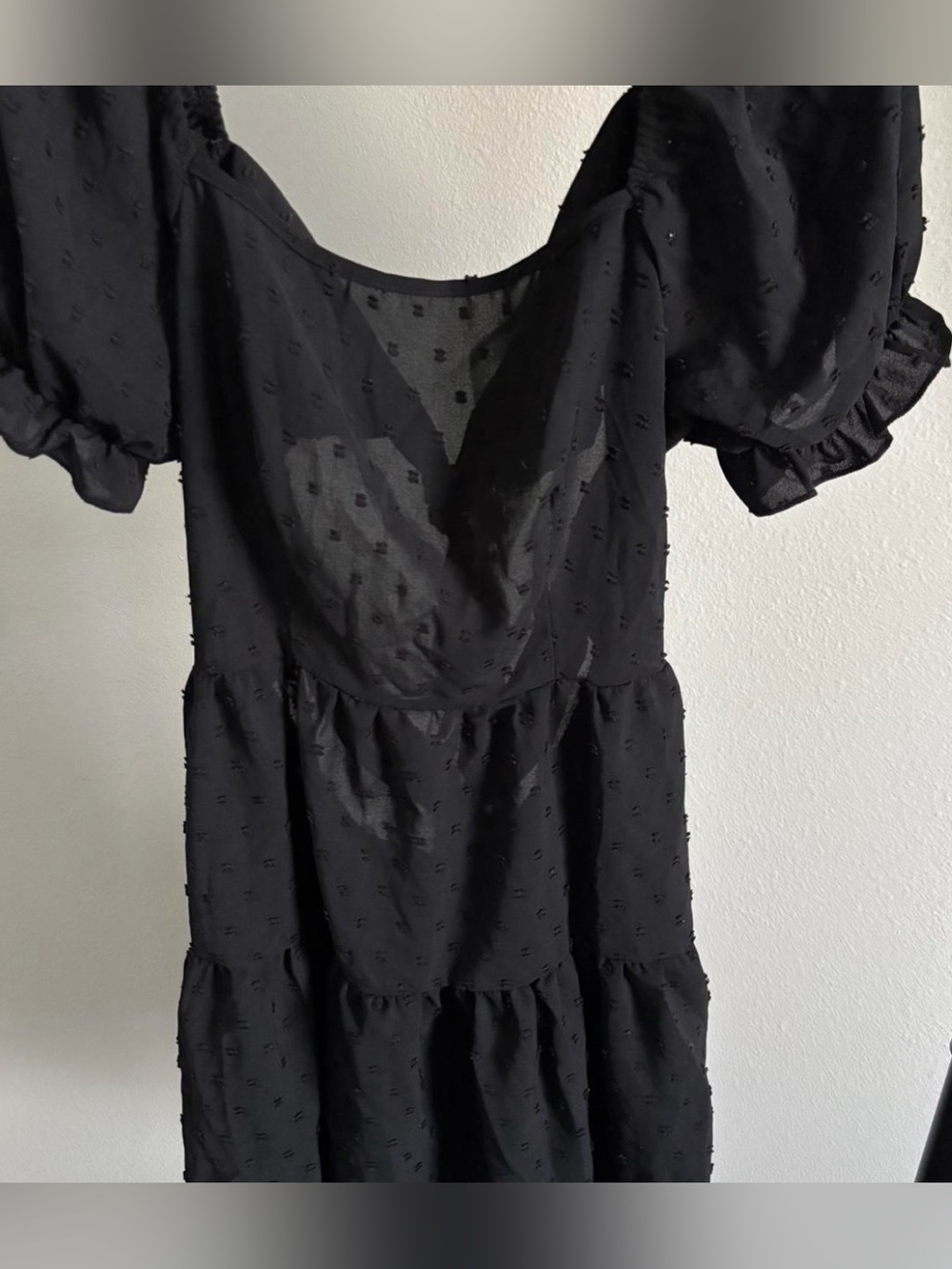 Black shein dress with open back tie